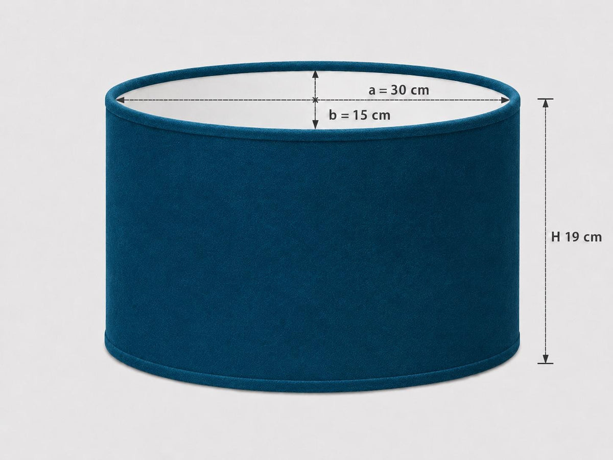 Petrol Blue Velvet Lampshade | Handmade in Italy – image 8