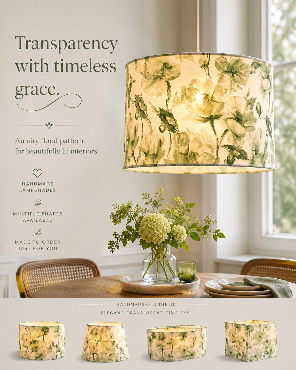 Elegant Sheer Patterned Lampshade, Atmospheric Lighting / Handmade in Italy – image 7