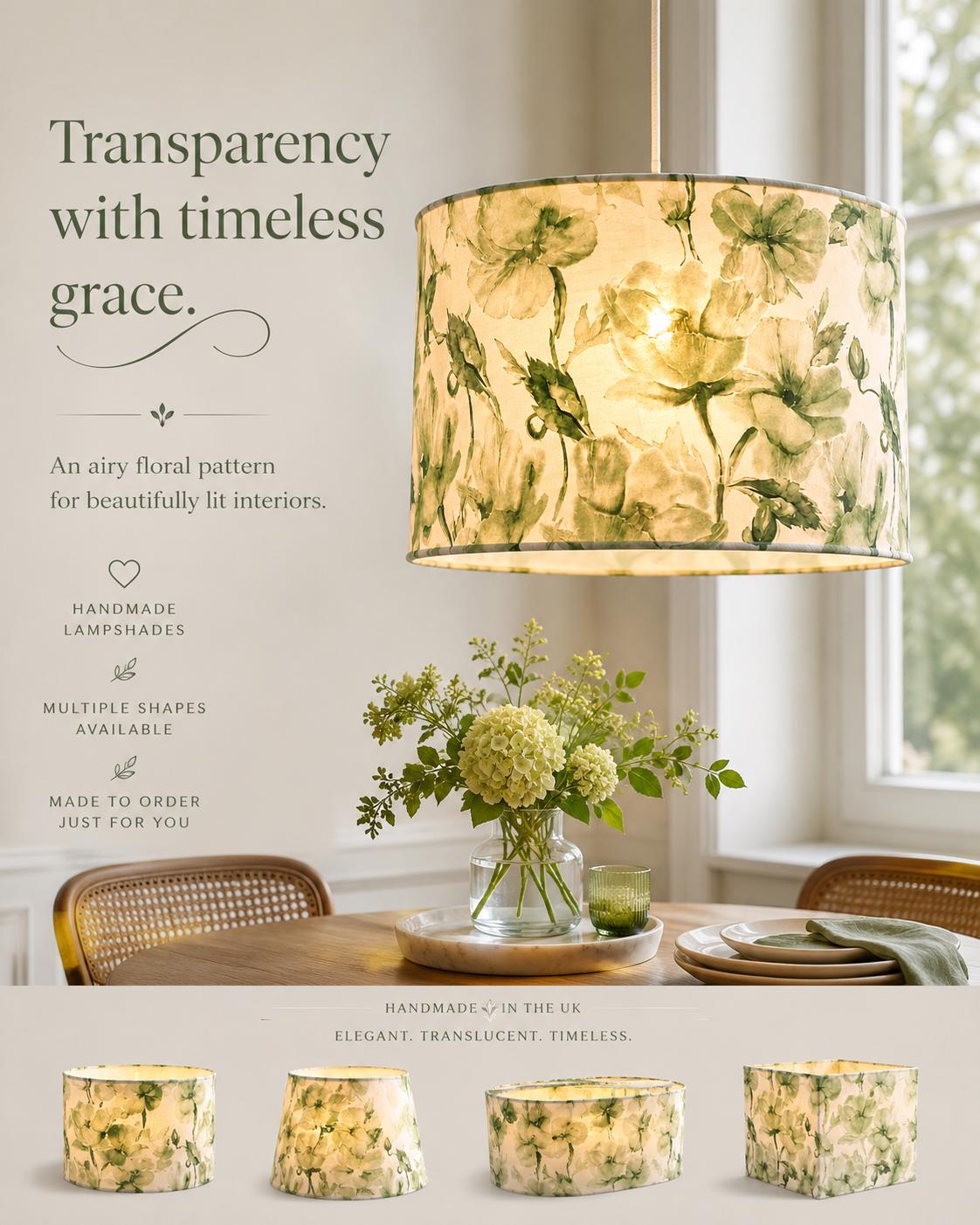 Elegant Sheer Patterned Lampshade, Atmospheric Lighting / Handmade in Italy – image 7