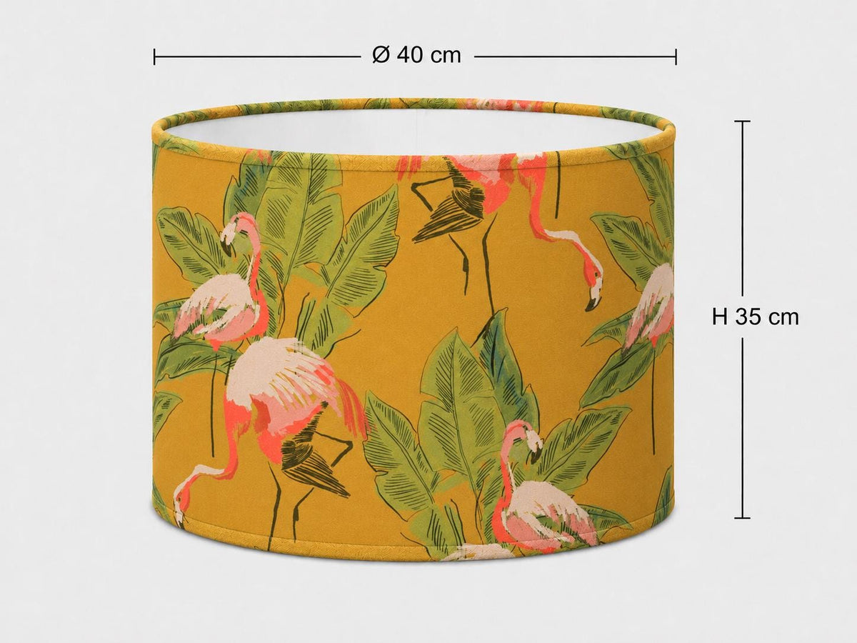 Tropical Flamingo Cotton-Blend Lampshade | Handmade in Italy – image 5