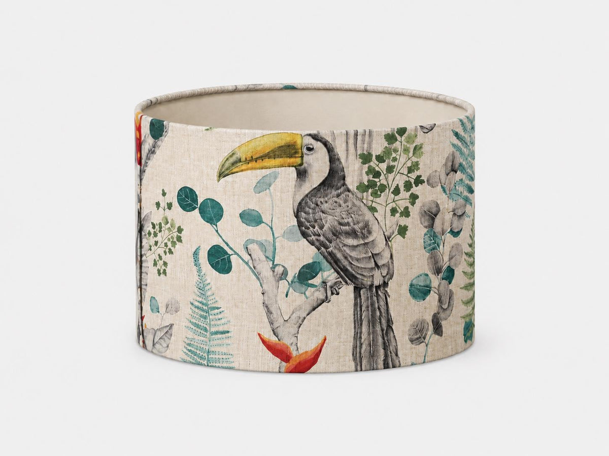 Tropical Toucan Lampshade | Retro Jungle Style Lampshade | Made in Italy – image 1