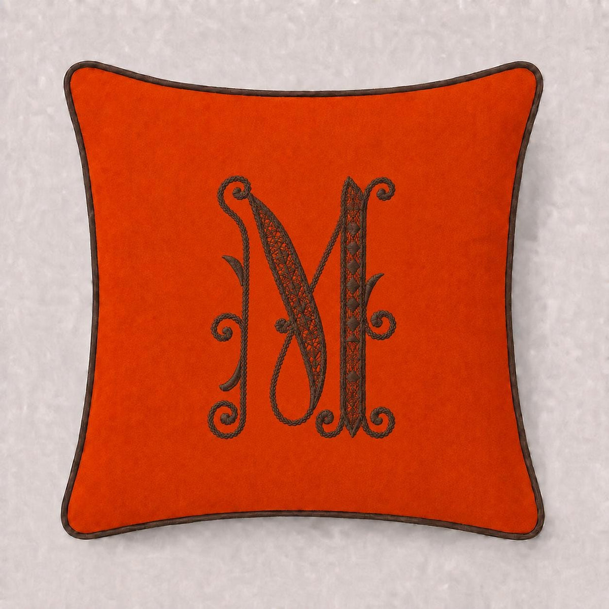 Orange embroidered letter A
