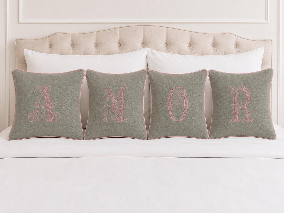 Orange embroidered letter O