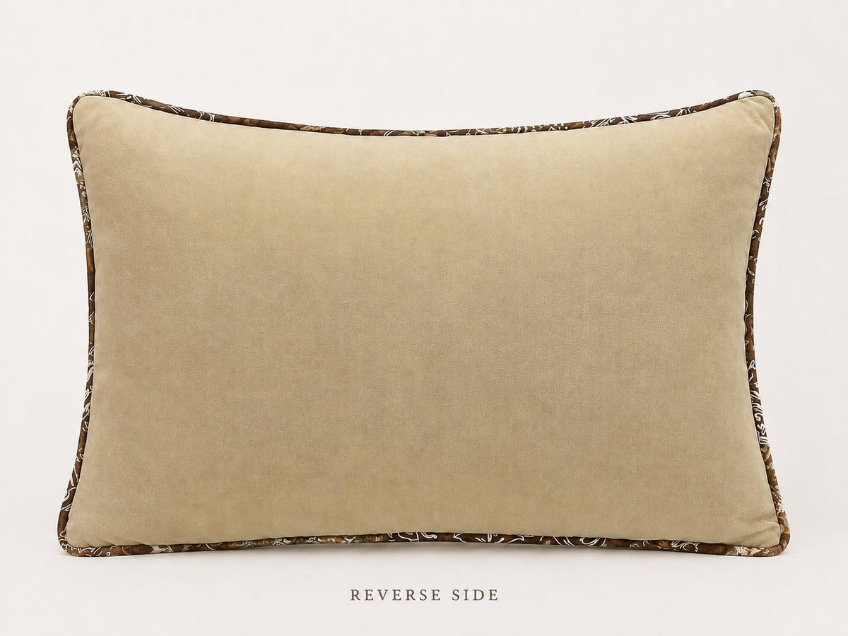 Additional product view of handmade microfibre and patterned cotton cushions