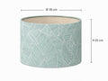 Sage green leaf drum lampshade 30 x 22 cm