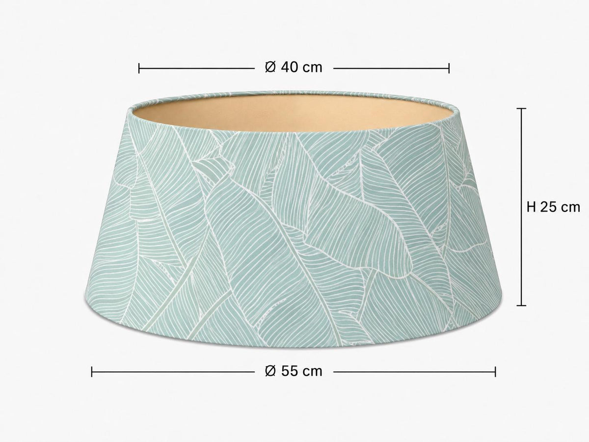 Sage green leaf tapered lampshade 40 x 55 x 25 cm