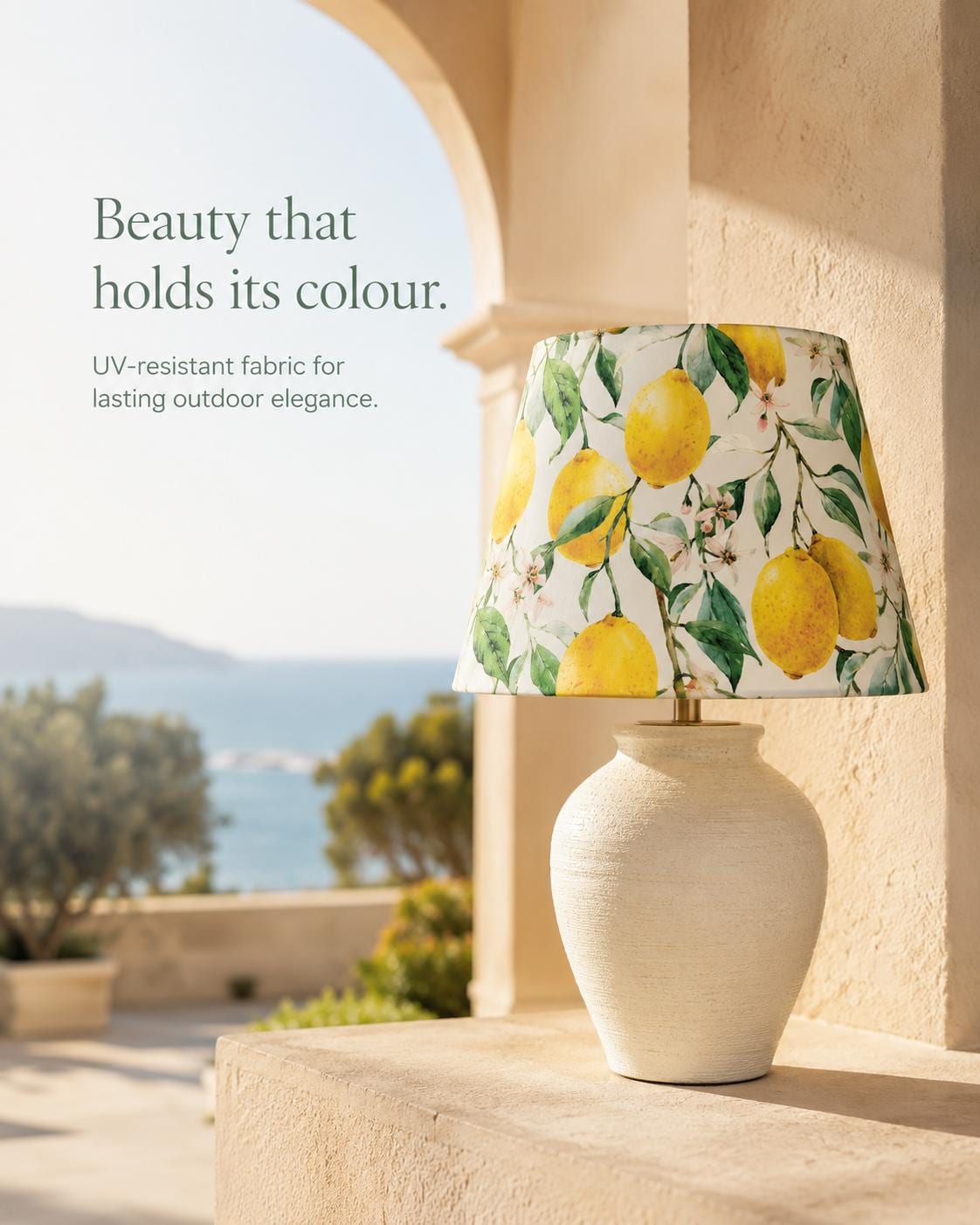 Lemon botanical UV-resistant lampshade shape and size detail