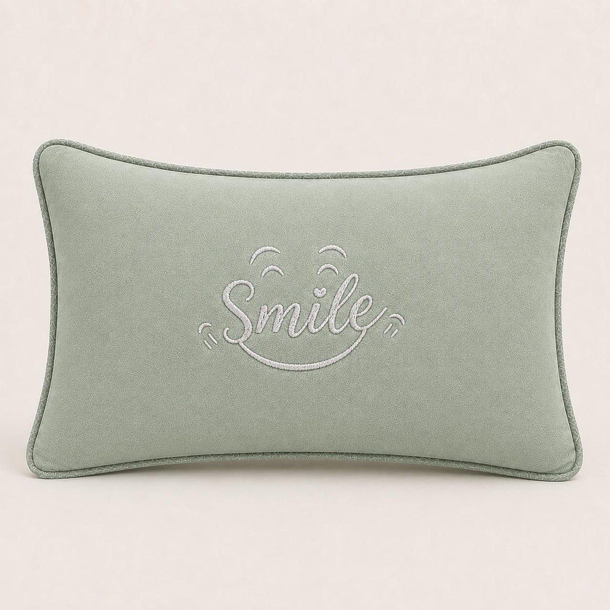 Sage green Faith Hope Love and Smile embroidered cushion set of two