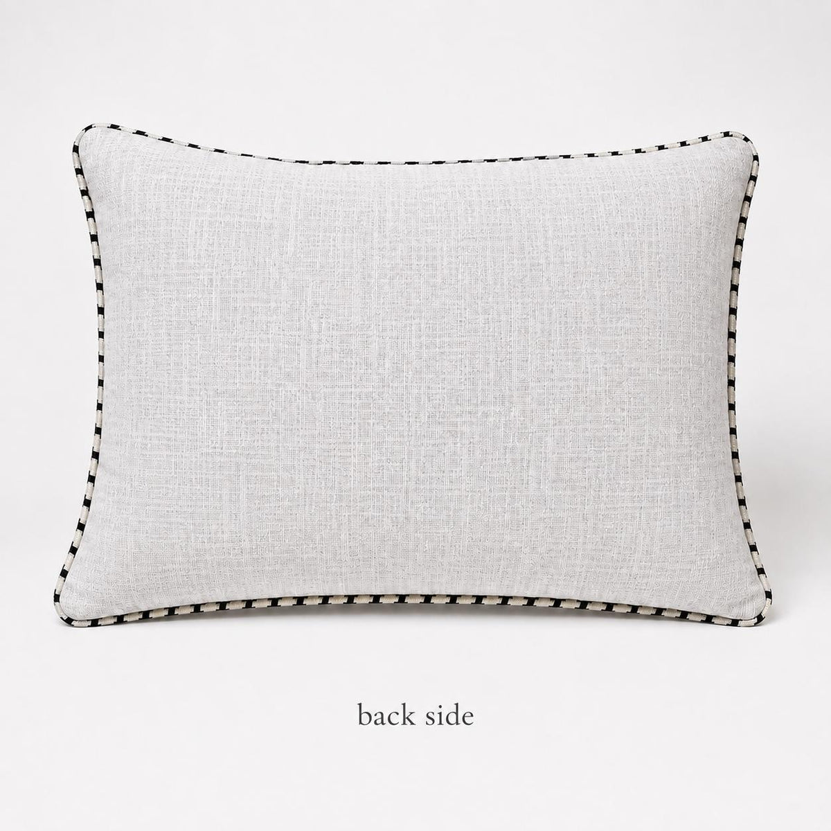 Additional product view of black and white houndstooth pure wool cushion