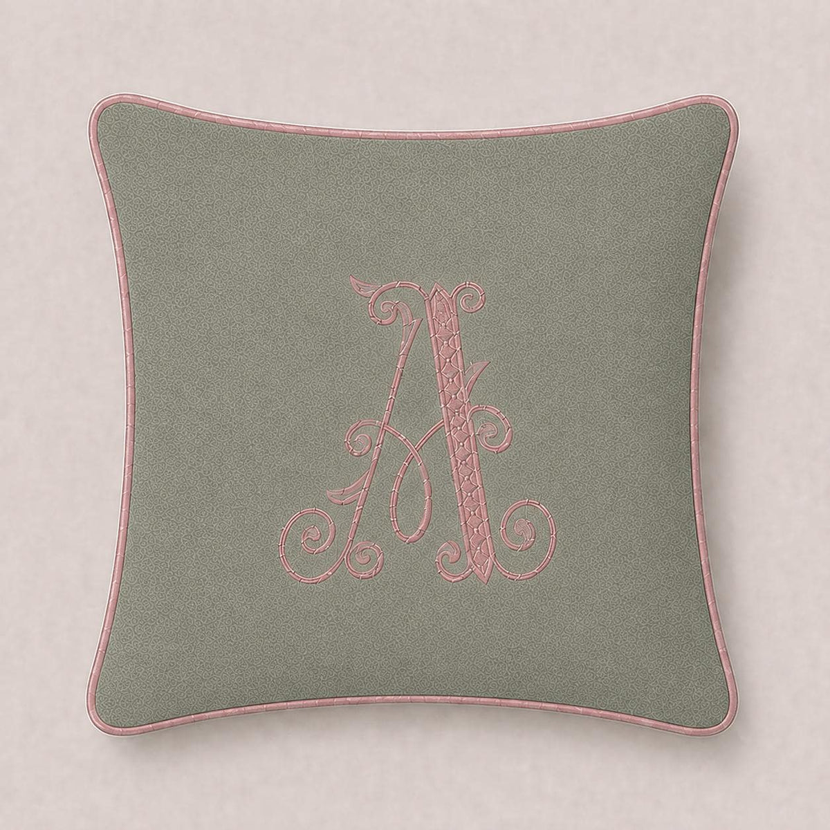 Sage Green embroidered letter A