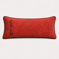 Brick red GLOW embroidered lumbar cushion