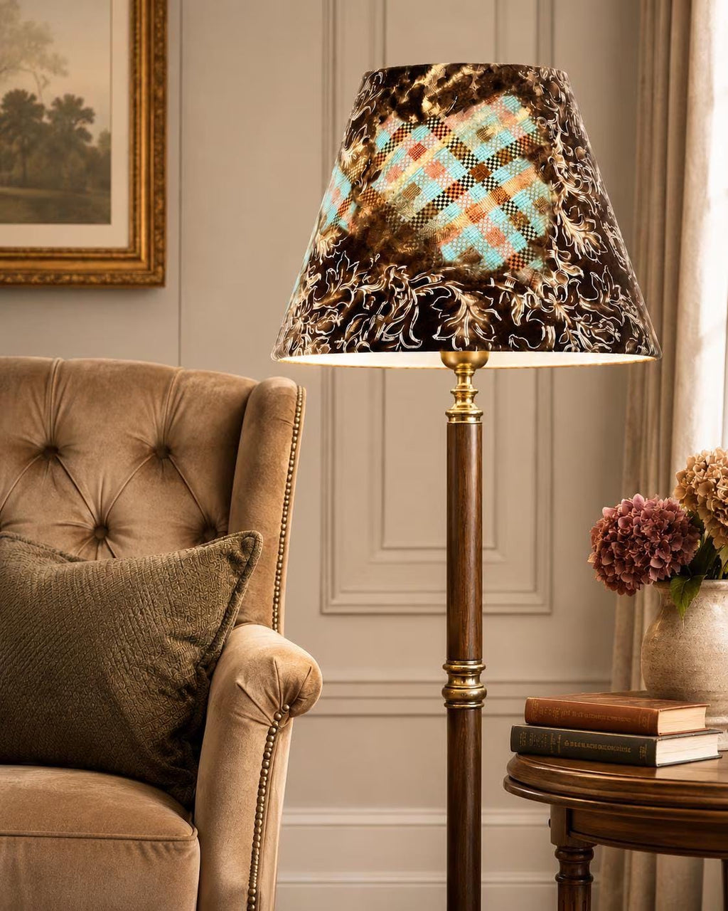 Additional product view of handmade microfibre and patterned cotton cushions