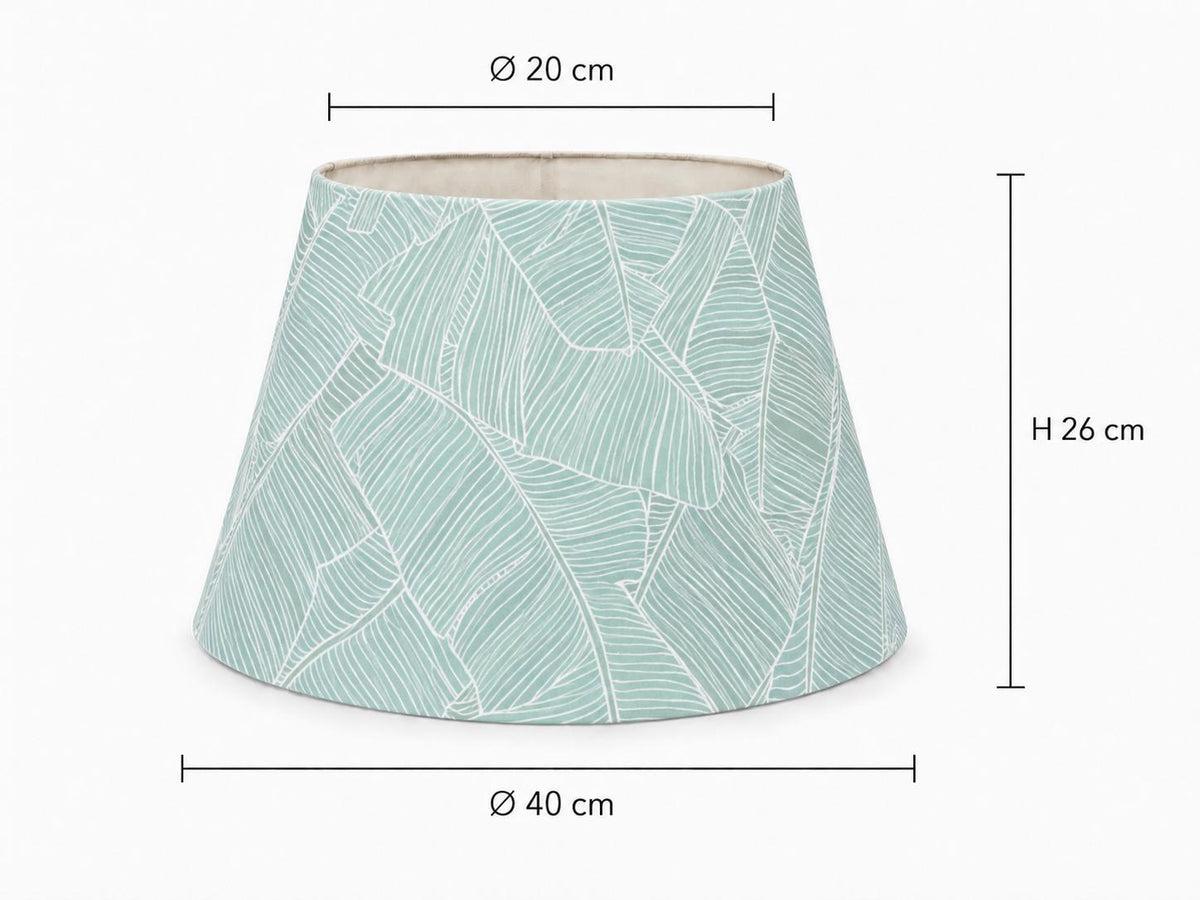 Sage green leaf tapered lampshade 20 x 40 x 26 cm