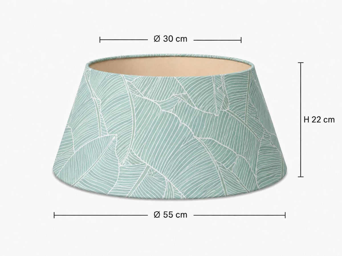 Sage green leaf tapered lampshade 30 x 55 x 22 cm