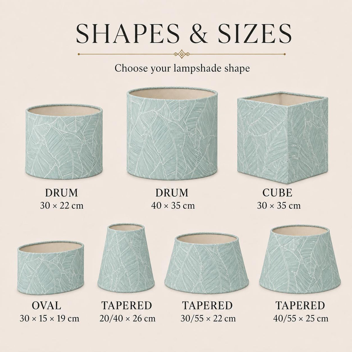 Sage green leaf UV-resistant lampshade shape and size detail