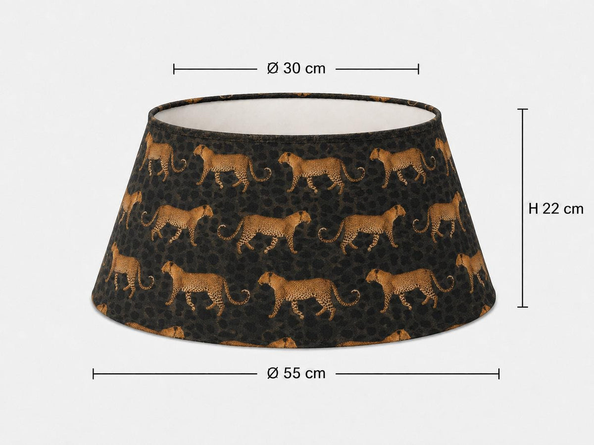 Golden leopard print tapered lampshade 30 x 55 x 22 cm