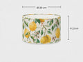 Lemon botanical drum lampshade 30 x 22 cm