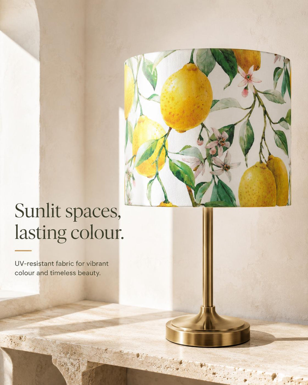 Lemon botanical UV-resistant lampshade shape and size detail