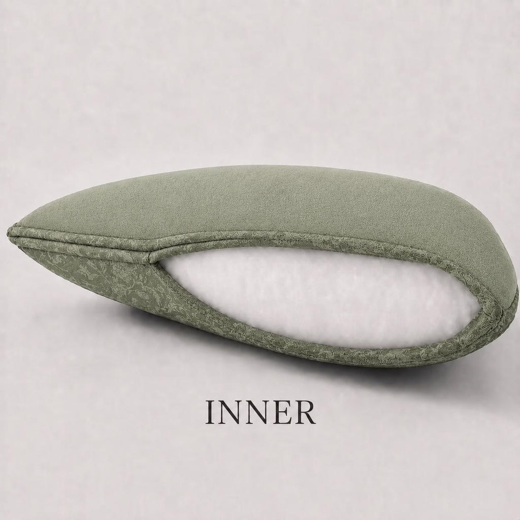 Additional product view of sage green Faith Hope Love and Smile embroidered cushions