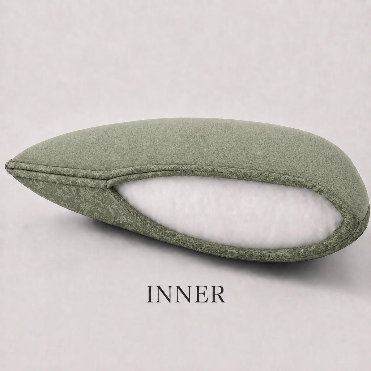 Additional product view of sage green Faith Hope Love and Smile embroidered cushions
