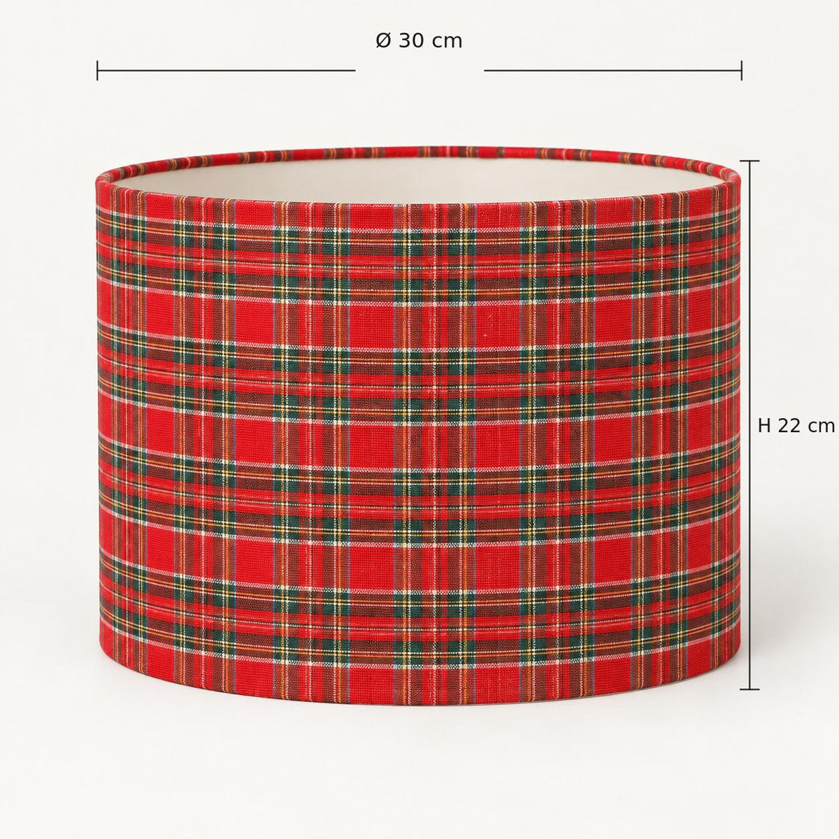 Red tartan lampshade — main view