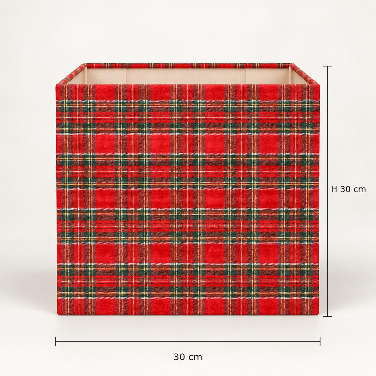 Red tartan lampshade — handmade finish