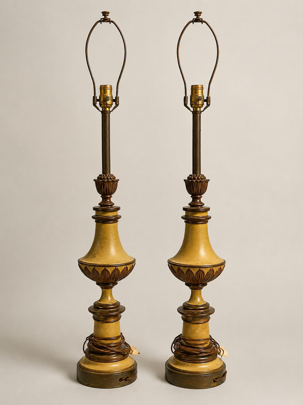 Pair of matching vintage Stiffel table lamps without lampshades