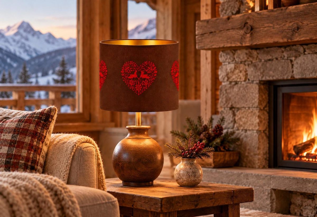 Embroidered Microfibre Lampshade with Gold Interior | Handmade in Italy — product image 7