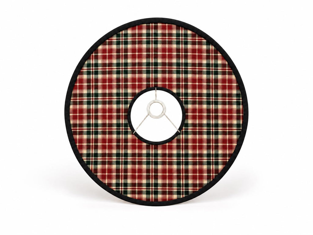 Double-Sided Black Microfiber & Red-Green Tartan Lampshade | 3 Shapes | Handmade in Italy — product image 7