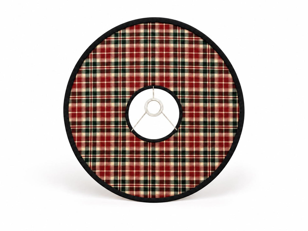 Double-Sided Black Microfiber & Red-Green Tartan Lampshade | 3 Shapes | Handmade in Italy — product image 7