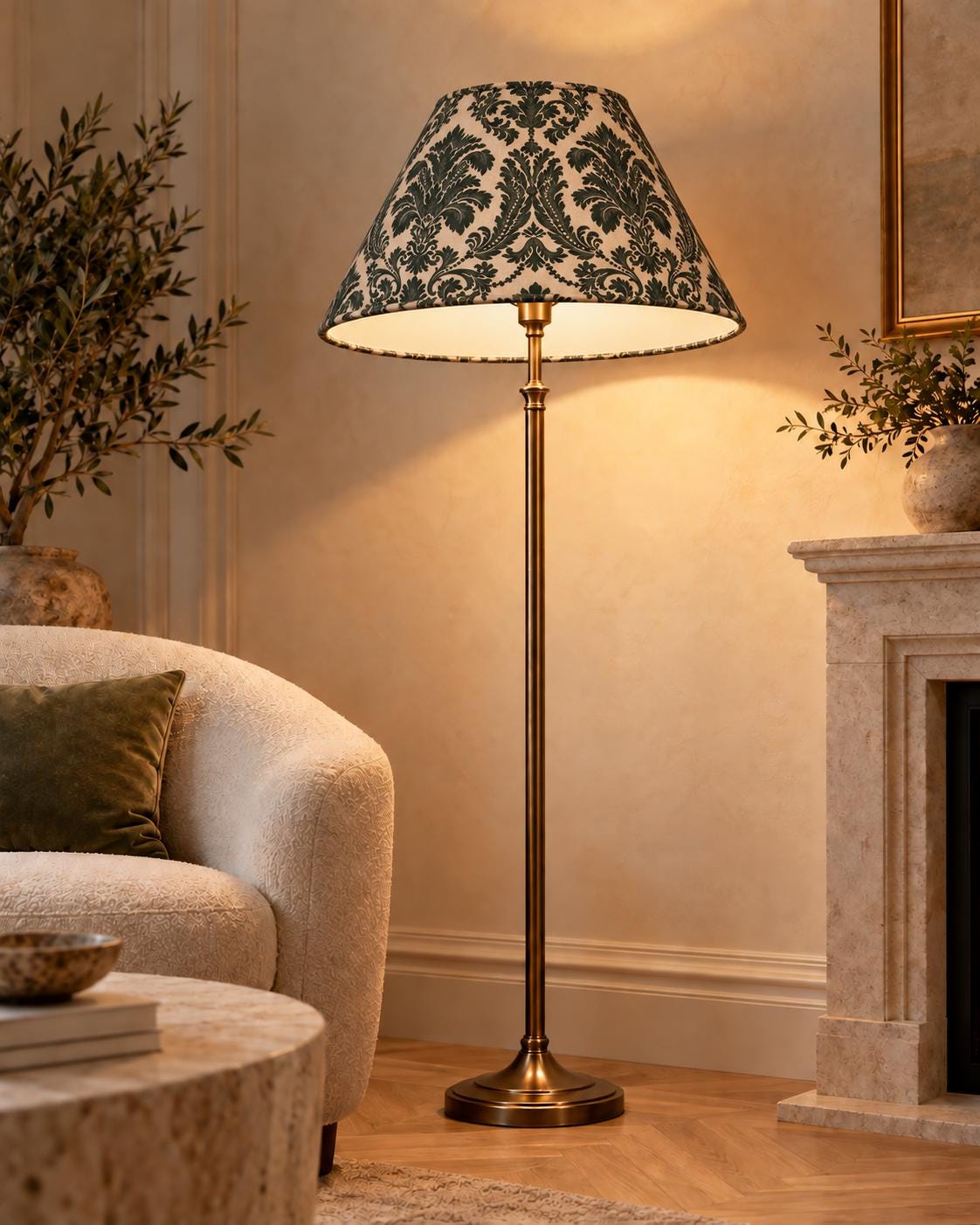 Forest Green Italian Damask Lampshade | 3 Sizes | Handmade in Italy — product image 7