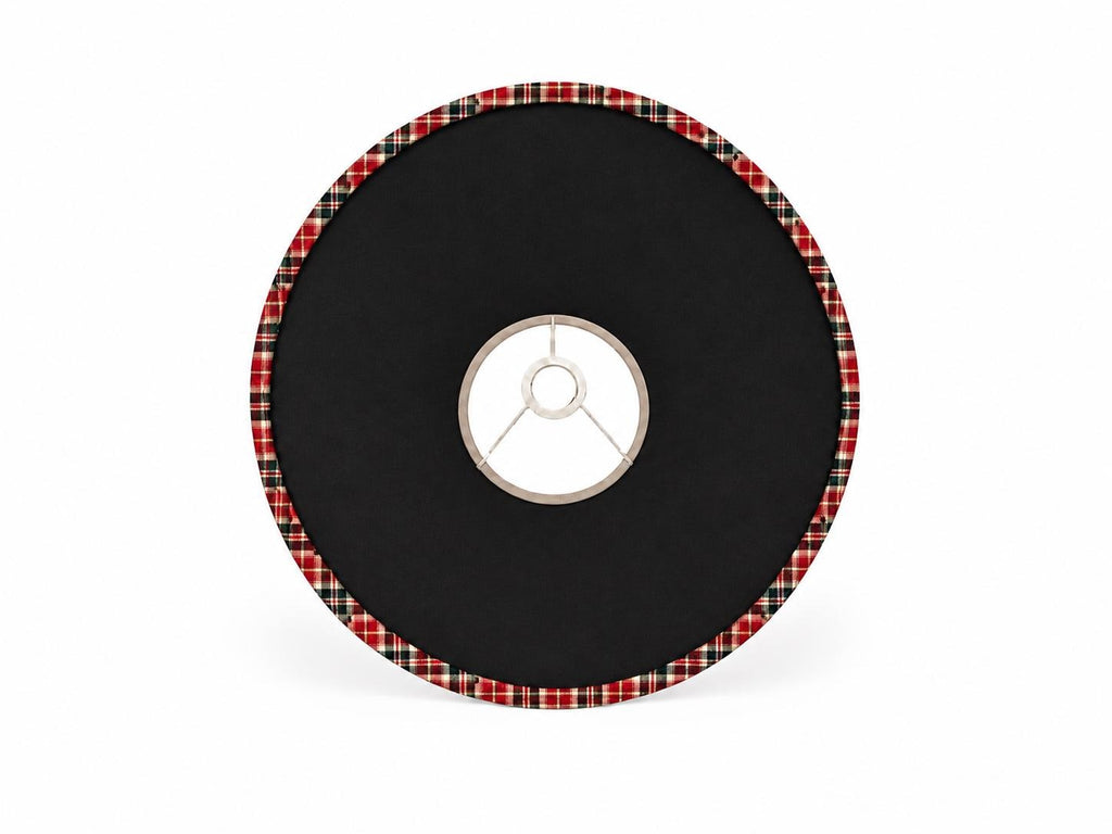 Double-Sided Black Microfiber & Red-Green Tartan Lampshade | 3 Shapes | Handmade in Italy — product image 9
