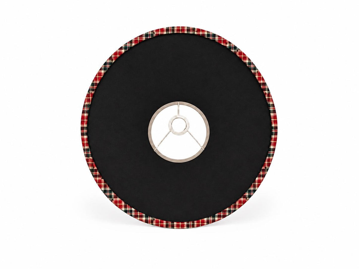 Double-Sided Black Microfiber & Red-Green Tartan Lampshade | 3 Shapes | Handmade in Italy — product image 9